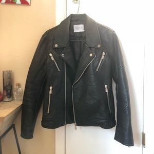 Faux leather moto jacket